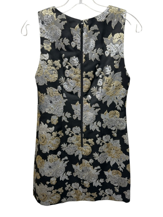 Alice + Olivia Size 0 Black, Silver & Gold Polyester Blend Metallic Thread Dress Black, Silver & Gold / 0