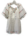 Farm Rio Size M White & Multi 4.2 oz Cotton Trim Puff Sleeve Dress White & Multi / M