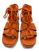 Sorel Shoe Size 8 Orange & Tan Suede & Wood Platform Caged Open Toe Sandals Orange & Tan / 8