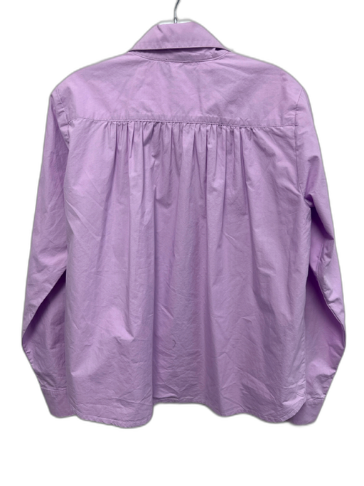 A Shirt Thing Size S Light Purple Cotton Long Sleeve Split Neck Collar Top Light Purple / S