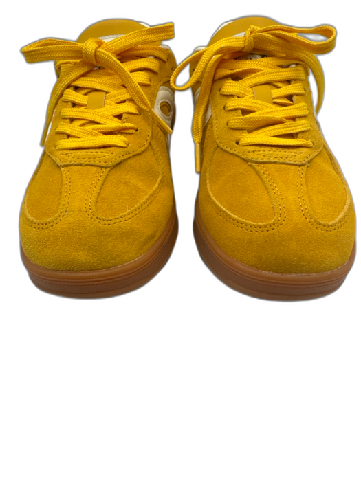 Happy Birds Day Shoe Size 6.5 Yellow, Cream, Brown Suede Lace Up Sneakers Yellow, Cream, Brown / 6.5