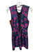 Lulus Size S Pink, Blue, Black Polyester Sleeveless Floral Jacquard Mini Dress Pink, Blue, Black / S