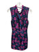Lulus Size S Pink, Blue, Black Polyester Sleeveless Floral Jacquard Mini Dress Pink, Blue, Black / S