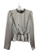 Do + Be Size S Silver Polyester Long Sleeve Pintuck Ruffle Mock Neck Top Silver / S