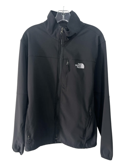 The North Face Size L Black Synthetic Solid Zip UP Men's Jacket Black / L