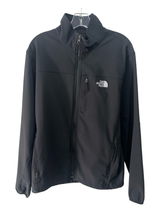 The North Face Size L Black Synthetic Solid Zip UP Men's Jacket Black / L