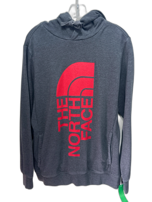 The North Face AS IS Size M Gray & Red Cotton Blend logo Hoodie Men's Jacket Gray & Red / M