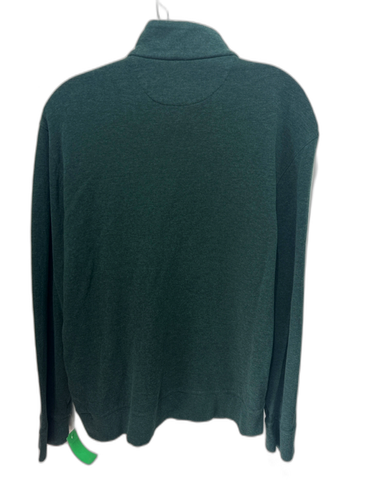Polo Size M Green Cotton Blend Solid Quarter Zip Men's Long Sleeve Shirt Green / M
