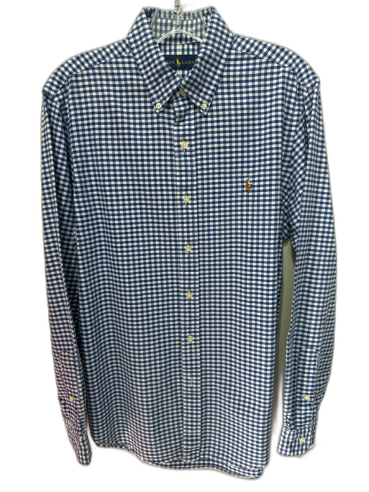 Ralph Lauren Size M Blue & White Cotton Gingham Button Up Long Sleeve Shirt Blue & White / M