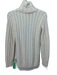 Tory Burch Size S Cream & Blue Wool Blend Cable Knit Turtleneck Sweater Cream & Blue / S