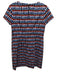 Shoshanna Size 2 Black, Blue & Red Cotton Blend Geometric Print Back Zip Dress Black, Blue & Red / 2