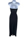 David Meister Size 4 Black & Blue Acetate Blend Metallic Thread Shimmer Gown Black & Blue / 4