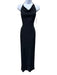 David Meister Size 4 Black & Blue Acetate Blend Metallic Thread Shimmer Gown Black & Blue / 4