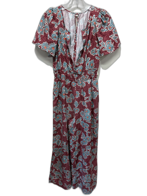 By Anthropologie Size XS Pink, Blue, Multi Lyocell Short Sleeve Jumpsuit Pink, Blue, Multi / XS