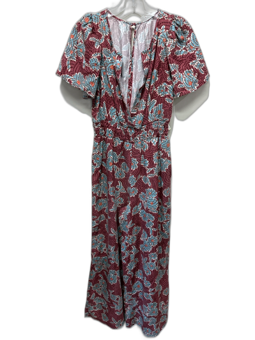 By Anthropologie Size XS Pink, Blue, Multi Lyocell Short Sleeve Jumpsuit Pink, Blue, Multi / XS