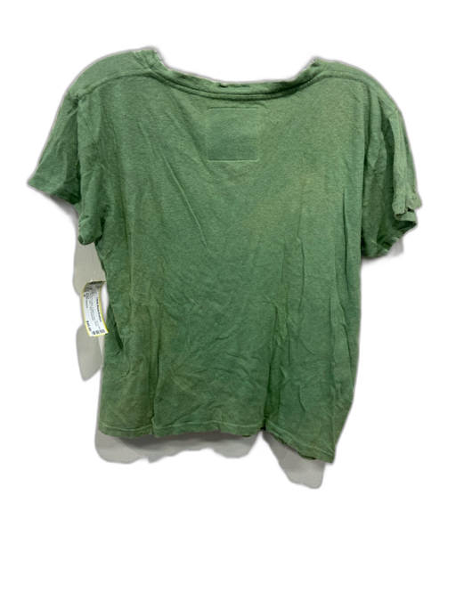 Mother Superior Size M Green & Yellow Cotton & Linen Short Sleeve Text Top Green & Yellow / M