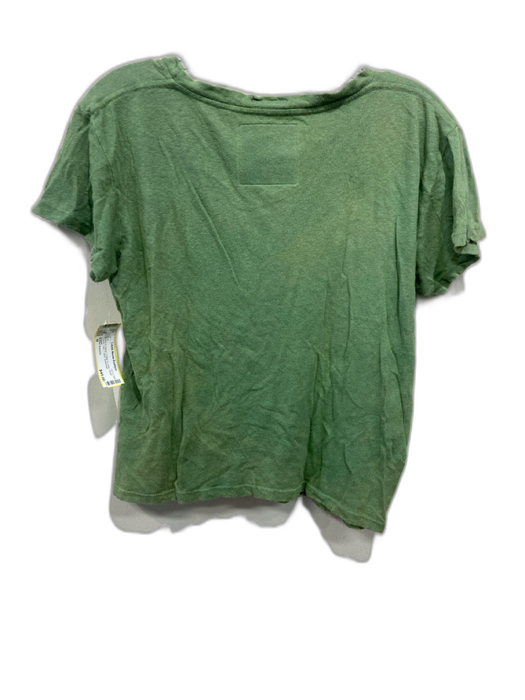 Mother Superior Size M Green & Yellow Cotton & Linen Short Sleeve Text Top Green & Yellow / M