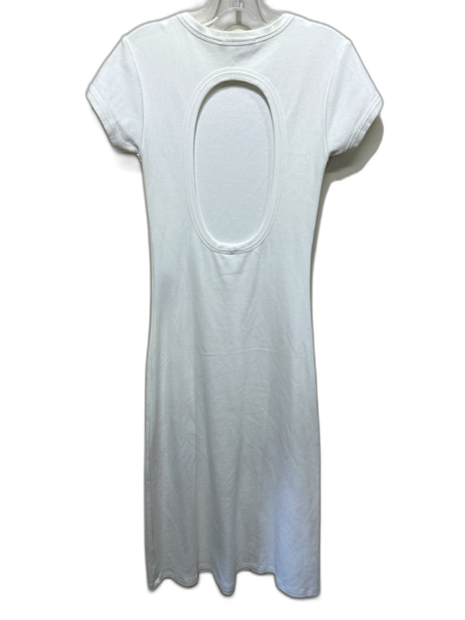 ALLSAINTS Size 6 White Cotton Short Sleeve Open Back Maxi Dress White / 6