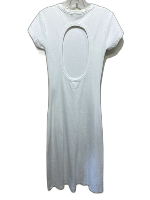 ALLSAINTS Size 6 White Cotton Short Sleeve Open Back Maxi Dress White / 6