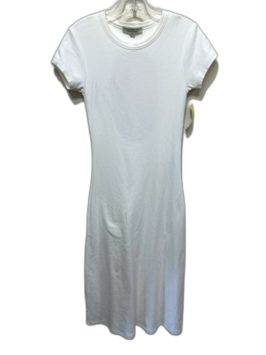 ALLSAINTS Size 6 White Cotton Short Sleeve Open Back Maxi Dress White / 6
