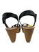 Hasbeens Shoe Size 39 Black & Beige Leather Ankle Buckle Peep Toe Clog Sandals Black & Beige / 39