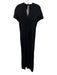 Scotch & Soda Size S Black Viscose Short Sleeve Smocked Waist Maxi Dress Black / S