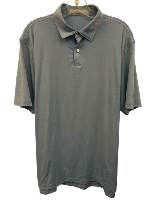 Peter Millar Size L Light blue Synthetic Heathered Athletic Polo Short Sleeve Light blue / L