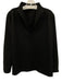 Ann Mashburn Size M Black Viscose Blend High Neck V Neck Long Sleeve Paneled Top Black / M