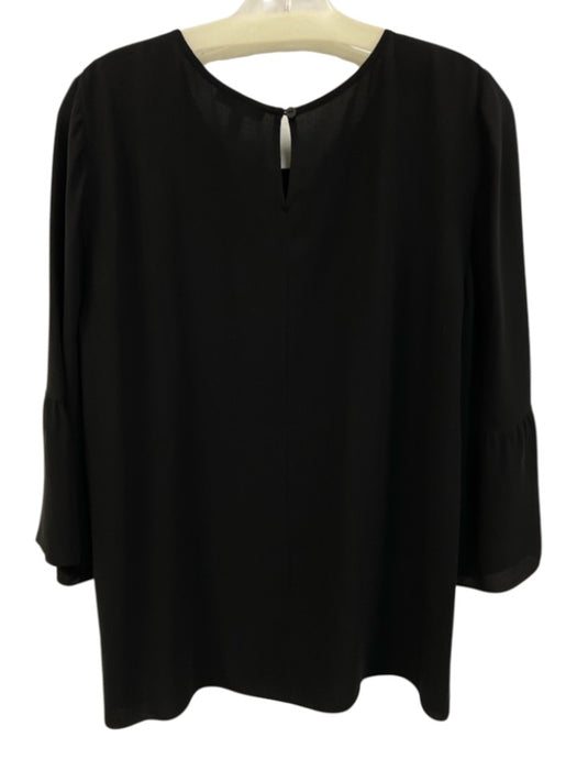 Eileen Fisher Size M Black Silk 3/4 Sleeve Keyhole Back Oversized Top Black / M