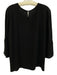 Eileen Fisher Size M Black Silk 3/4 Sleeve Keyhole Back Oversized Top Black / M