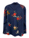 Cara Cara Size M Blue, White & Red Cotton Floral Long Sleeve Button Up Shirt Top Blue, White & Red / M