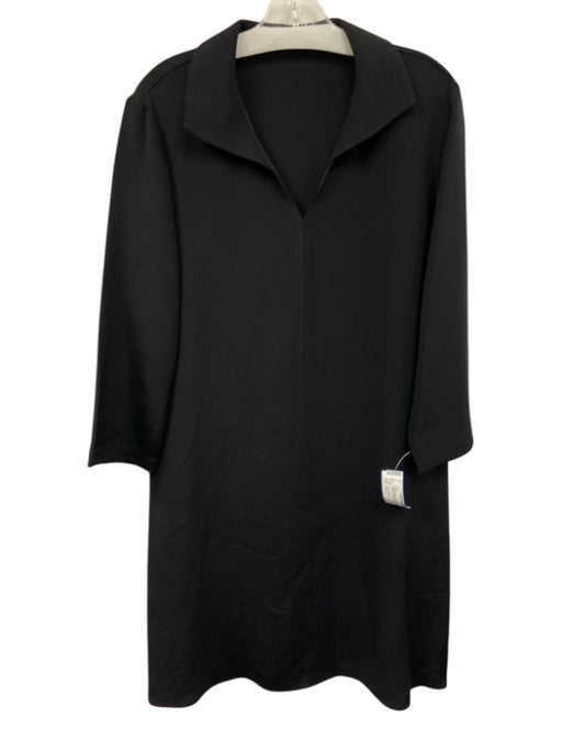 Peter Cohen Size Est L Black Missing Fabric Tag Long Sleeve Collared Dress Black / Est L