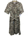 Cartolina Size M Cream White, Black & Blue Cotton Blend Short Sleeve Dress Cream White, Black & Blue / M
