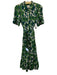 Trovata Birds of Paradis Size L Cream Beige & Green Cotton Floral Collared Dress Cream Beige & Green / L