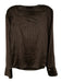Aeron Size 38 Dark Brown Viscose Corduroy Ribbed Cowl neck Long Sleeve Top Dark Brown / 38
