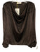 Aeron Size 38 Dark Brown Viscose Corduroy Ribbed Cowl neck Long Sleeve Top Dark Brown / 38