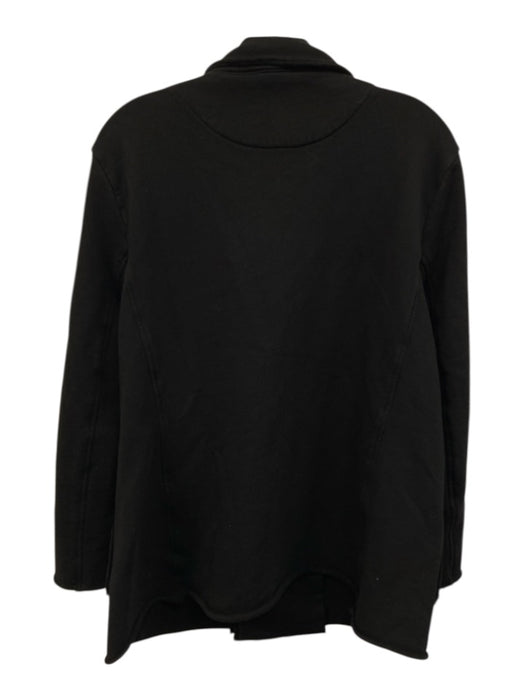 Frank & Eileen Size L Black Cotton Raw Hem Double Breasted Patch Pocket Jacket Black / L