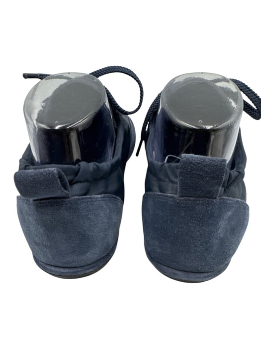 Tory Burch Shoe Size 9.5 Navy Blue Leather & Textile Upper Suede Sneakers Navy Blue / 9.5