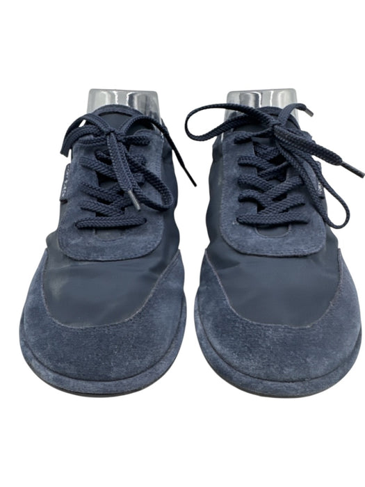 Tory Burch Shoe Size 9.5 Navy Blue Leather & Textile Upper Suede Sneakers Navy Blue / 9.5