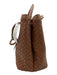 Quince Brown Leather Woven Magnetic Close Top Handle Braided Strap Bag Brown