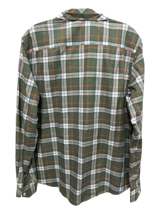 Sarah Alexandra Size 12 Green & Orange Cotton Collared Plaid Button Up Shirt Green & Orange / 12
