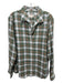 Sarah Alexandra Size 12 Green & Orange Cotton Collared Plaid Button Up Shirt Green & Orange / 12