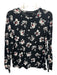 Proenza Schouler Size L Black, White & Red Cotton Long Sleeve Floral T Shirt Top Black, White & Red / L