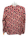 Stella McCartney Size 42 Pink Silk Crepe Floral Half Button Long Sleeve Top Pink / 42