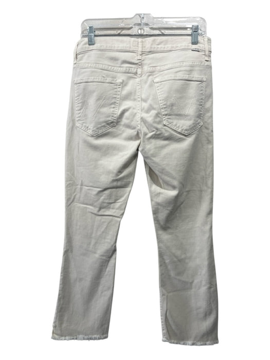 Mother Size 31 Khaki Cotton & Lyocell Denim Mid Rise Raw Hem Slim Jeans Khaki / 31