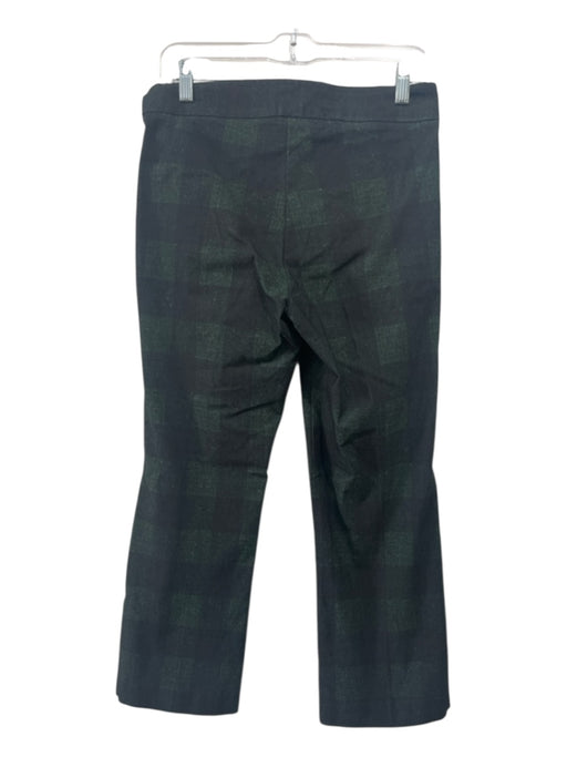 Avenue Montaigne Size 8 Dark Green Viscose Blend Stretch Plaid Slip On Pants Dark Green / 8