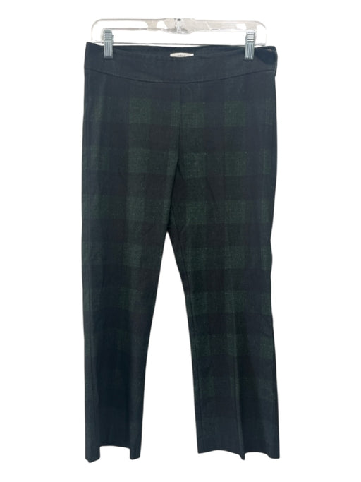 Avenue Montaigne Size 8 Dark Green Viscose Blend Stretch Plaid Slip On Pants Dark Green / 8