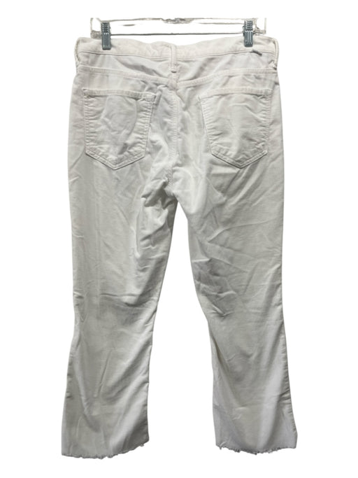Mother Size 31 Cream Cotton Corduroy Mid Rise Raw Hem Slim Pants Cream / 31