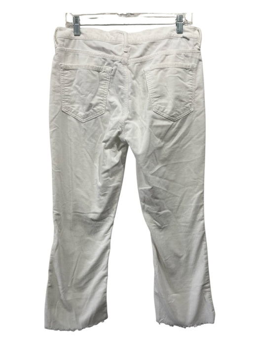 Mother Size 31 Cream Cotton Corduroy Mid Rise Raw Hem Slim Pants Cream / 31
