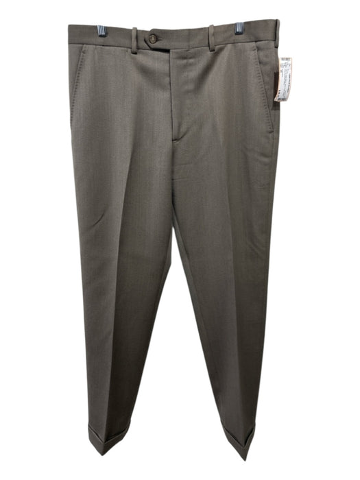 H Stockton Size 35 Tan Wool Blend Solid Dress Pleat Men's Pants Tan / 35